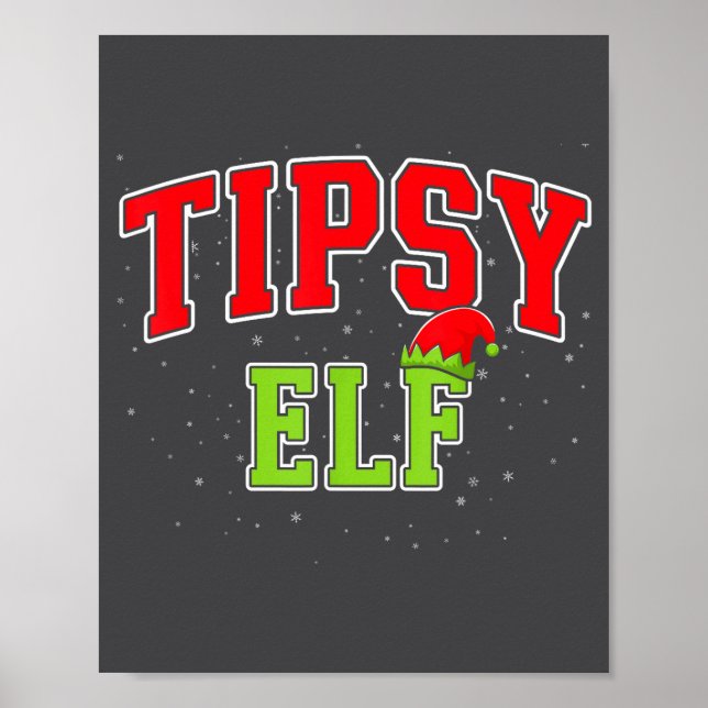 Affiche Tipsy Elf Christmas Family Matching Group Xmas  (Devant)