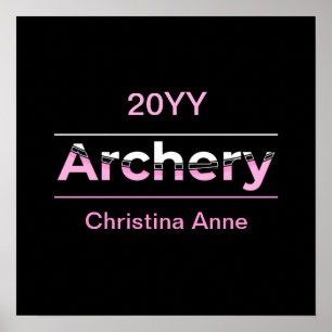 Affiche Tir à l'arc Art moderne minimaliste - Arche rose