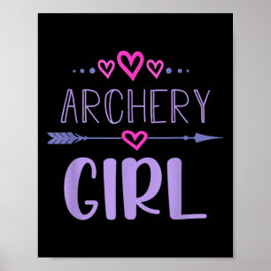 Affiche Tir à l'arc Femme Archer Citation Coeurs mignons F