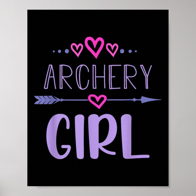 Affiche Tir à l'arc Femme Archer Citation Coeurs mignons F (Devant)