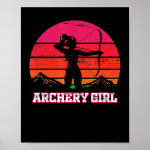Affiche Tir à l'arc Jeune fille à l'arc et Vintage dame 
