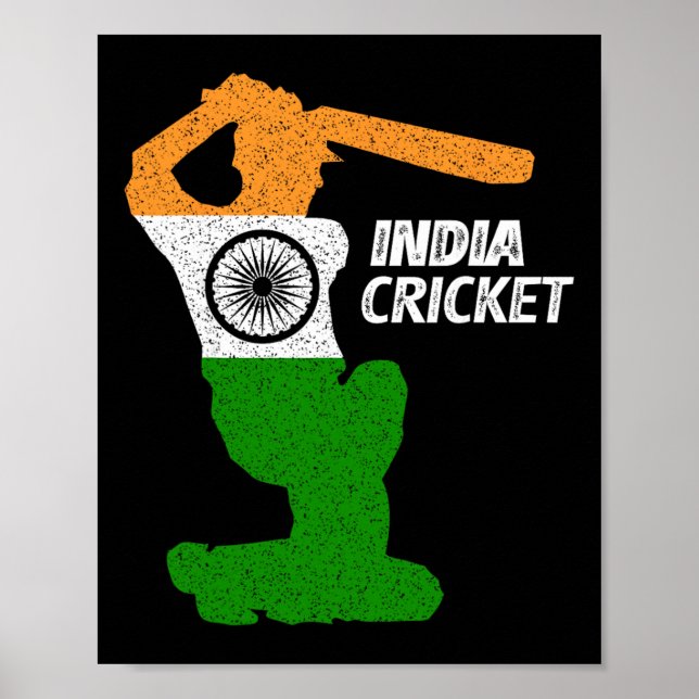 Affiche Tir aux limites de l'équipe de cricket d'Inde avec (Devant)