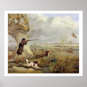 Affiche Tir de canard (huile sur la toile)