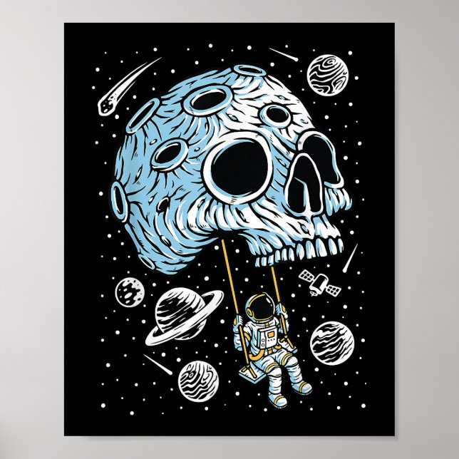 Affiche Tirage artistique de l'astronaute spatial Lune de  (Devant)