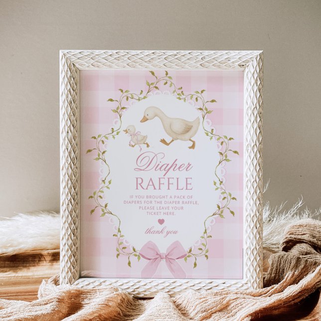 Affiche Tirage au sort couche Silly Goose Ruban Gingham Ro (Créateur téléchargé)