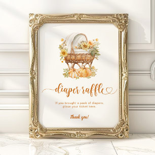 Affiche Tirage au sort de couche automne petite citrouille