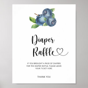 Affiche Tirage au sort de couche bleuets aquarelle