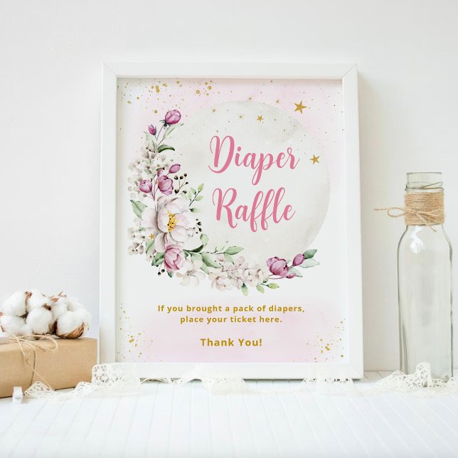 Affiche Tirage au sort de couche Floral Moon Rose (Créateur téléchargé)