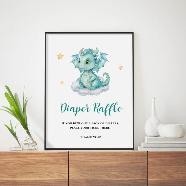 Affiche Tirage au sort de couche pour bébé dragon mignon (Créateur téléchargé)