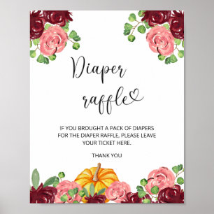 Affiche Tirage au sort de couche pour citrouille florale d