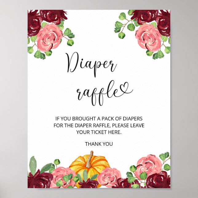 Affiche Tirage au sort de couche pour citrouille florale d (Devant)