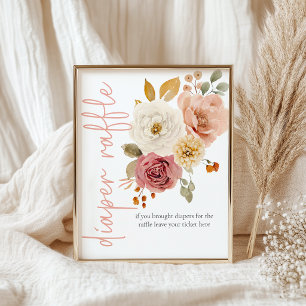 Affiche Tirage au sort de couche Renard Floral Doux Jeu de