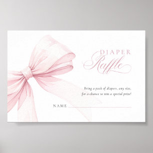 Affiche Tirage au sort de couche rose girly - Carte de tél
