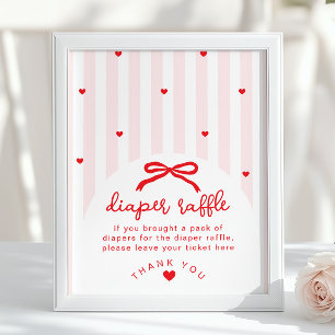 Affiche Tirage au sort de couche Sweetheart Baby Shower Ru