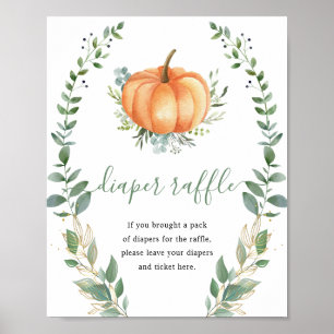 Affiche Tirage au sort de couches Bébé Naissance Citrouill
