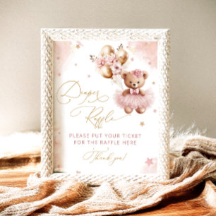 Affiche Tirage au sort de couches pour Baby Shower Ours en
