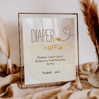 Affiche Tirage au sort de couches pour Baby Shower Sweet B