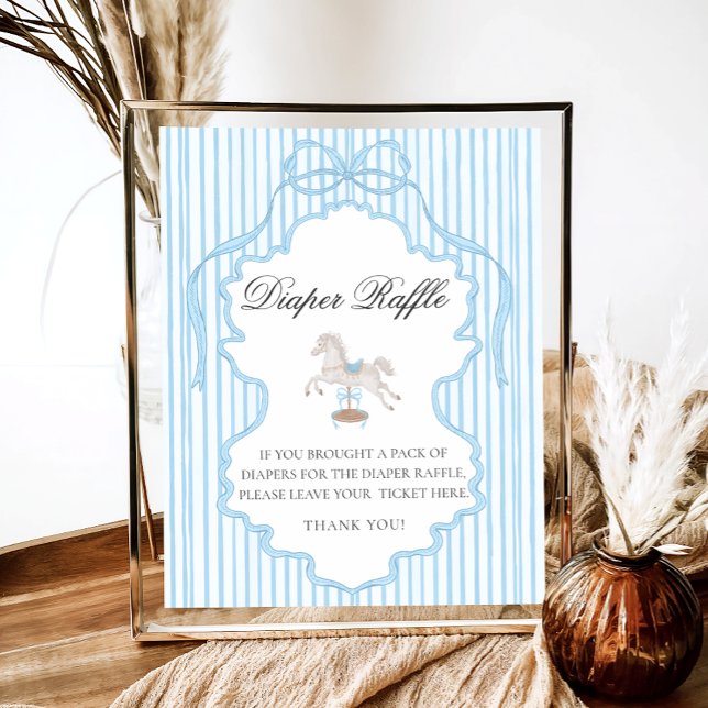 Affiche Tirage au sort de couches pour bébé Cheval à bascu (Créateur téléchargé)