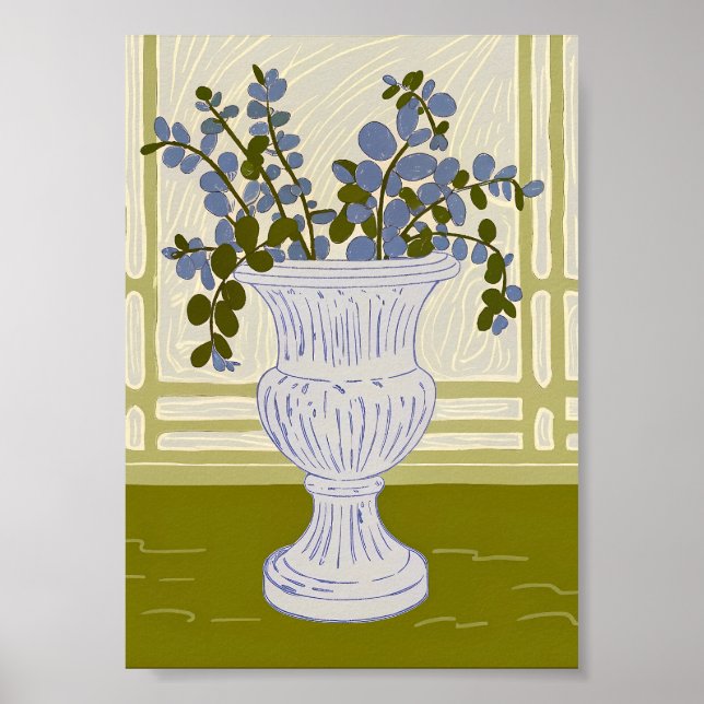 Affiche Tirage Classique avec Branches d'Eucalyptus Impres (Devant)