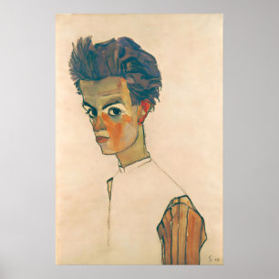 Affiche Tirage d'art du portrait d'Egon Schiele Galerie Be