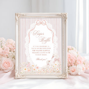 Affiche Tirage de couche Bébé Fille Fleur d'Oie Dentelle B