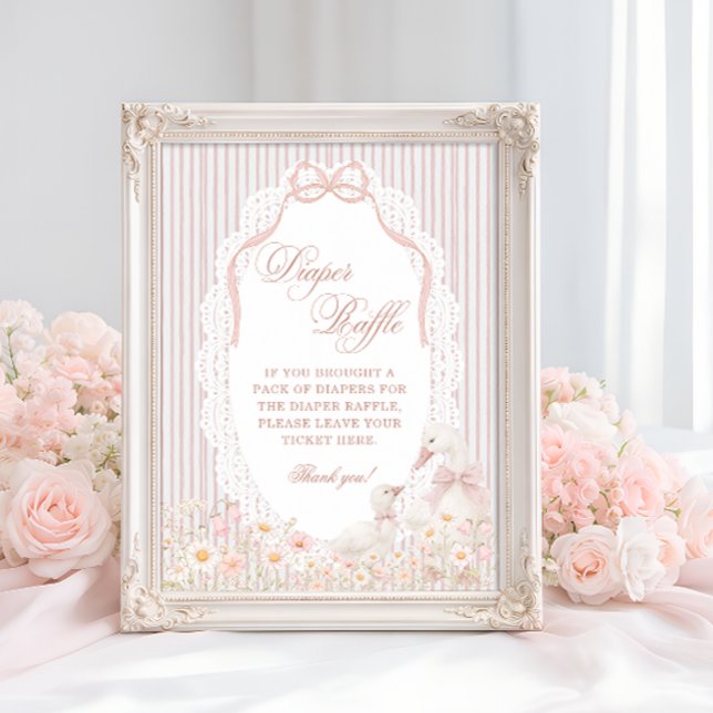 Affiche Tirage de couche Bébé Fille Fleur d'Oie Dentelle B (Créateur téléchargé)