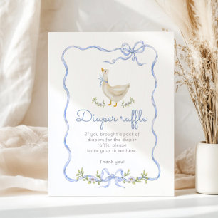Affiche Tirage de couche Silly Goose Nœud Bleu shower bébé