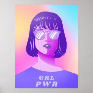 Affiche Tirage de puissance GRL & Feminist Feminist Purple