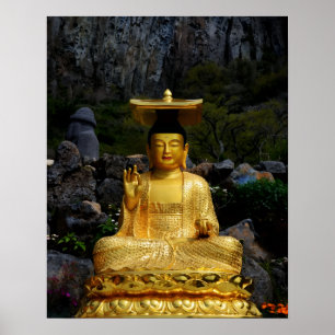 Affiche Tirage photo 16×20 Bouddha doré Jeju-do Corée