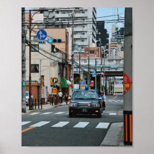 Affiche Tirage photo 8x10 d'un taxi urbain à Osaka au Japo