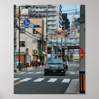 Affiche Tirage photo 8x10 d'un taxi urbain à Osaka au Japo