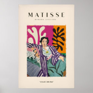 Affiche Tirages d'art de Matisse - Femme couchée robe rayé