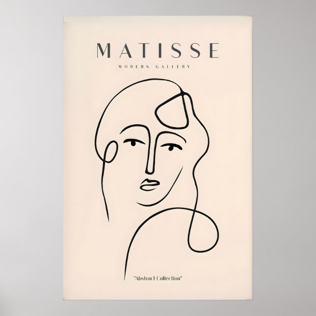 Affiche Tirages d'art de Matisse - Visage abstrait en lign (Devant)