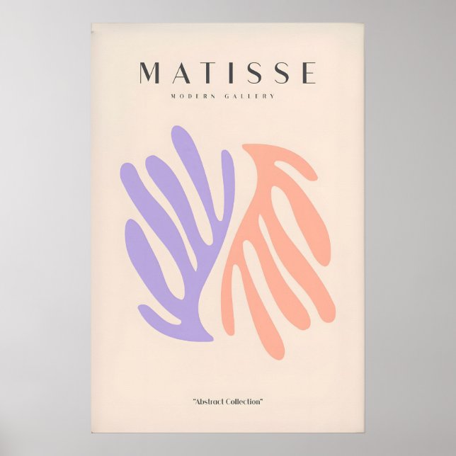 Affiche Tirages d'art Matisse - Feuilles abstraites pêche  (Devant)