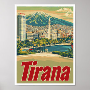 Affiche Tirana Albanie Illustration du Vintage voyage arti