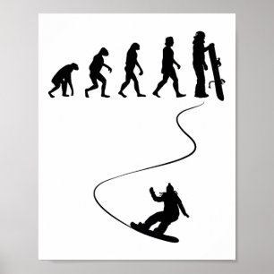 Affiche Tiré Simple Evolution Snowboard 1
