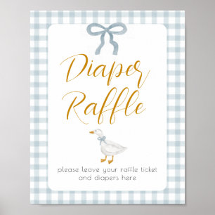 Affiche Tirelire Chouette Bleue à Vichy Cottagecore Tirage