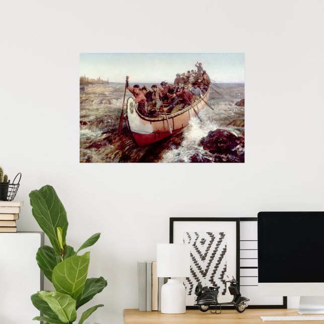 Affiche Tirer sur les rapides par Frances Anne Hopkins (Bureau à domicile)