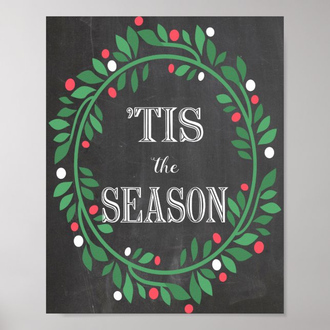Affiche 'Tis Season Chalkboard Print (Devant)