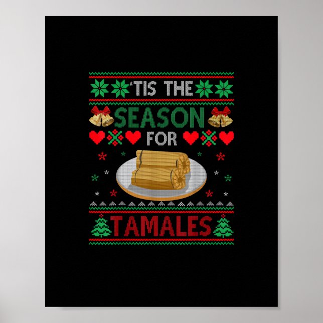 Affiche Tis Season For Tamales Funny Christmas Food (Devant)