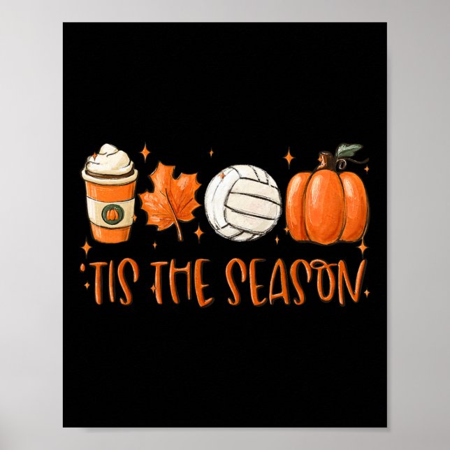 Affiche Tis Season Latte Citrouille Fall Thanksgiving Vol (Devant)