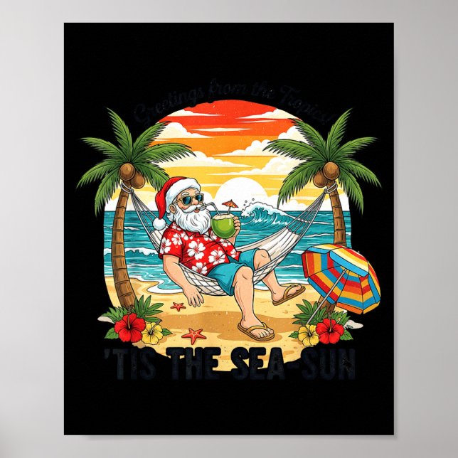 Affiche Tis The Sea-sun Christmas In July Hawaii Santa Bea (Devant)