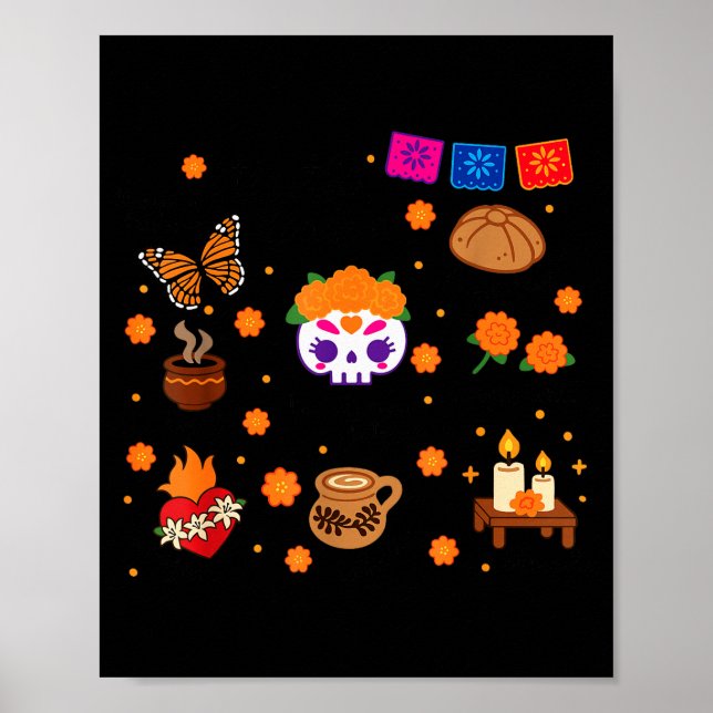 Affiche Tis The Season Dia De Los Muertos Mexican Day Of T (Devant)