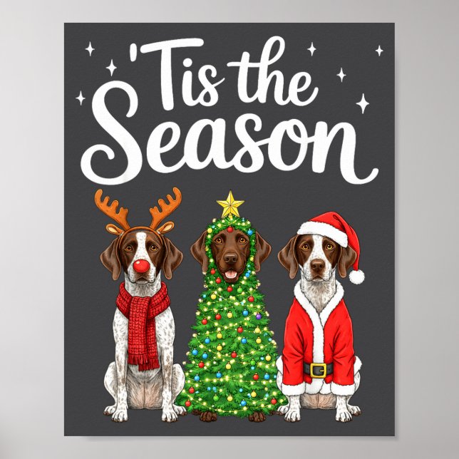 Affiche Tis The Season German Shorthaired Inter Christmas  (Devant)