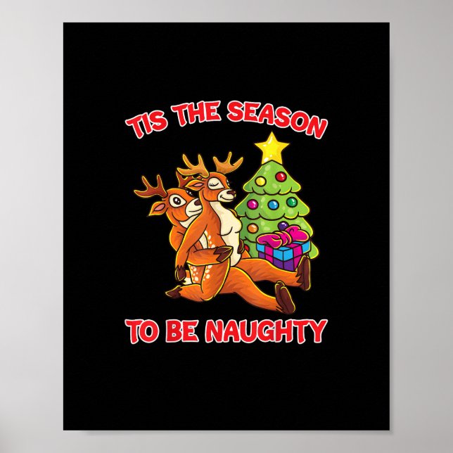 Affiche Tis The Season To Naughty Rudolph Reindeer Couple (Devant)