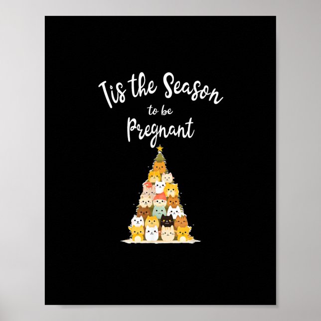Affiche Tis The Season To Pregnant Cute Christmas Tree Men (Devant)
