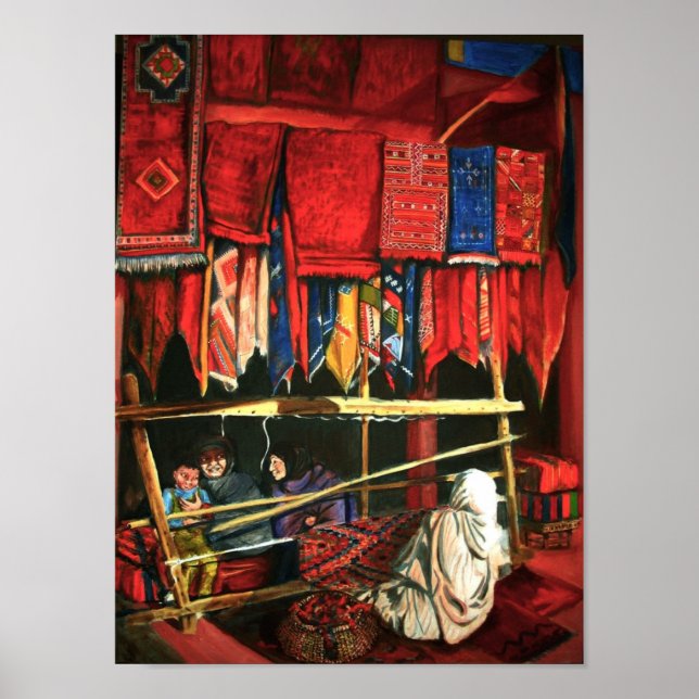 Affiche Tisseuses de tapis marocaines (Devant)