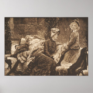 Affiche Tissot - Le Banc De Jardin (The Garden Bench) 1883