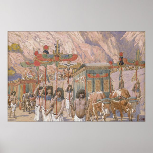 Affiche Tissot - Le corps de Jacob est transporté en Égypt (Devant)