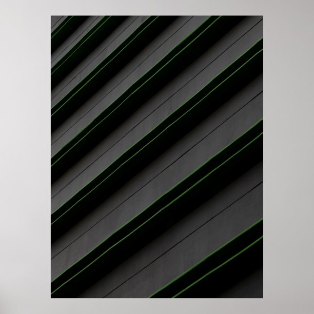 Affiche Tissu à rayures blanches et noires (Devant)